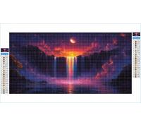 Diamond Art Starry Sky Diamond Painting Moon Crystal Art Kits for Adults, 5D DIY Cross Stitch Canvas Embroidery with Full Accessories Mosaic Crafts Pictures, Home Wall Decor Gifts 30x60cm G1-1040