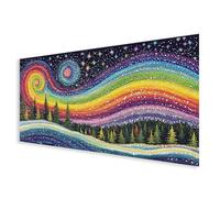 Diamond Art Starry Sky Large Diamond Painting Kits for Adults, 5D Full Square Drill Landscape Crystal Art Kits with Complete Tools, DIY Rhinestone Cross Stitch Picture for Home Decor 50x100cm B0-671
