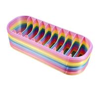 Diamond Art Storage Case with 10 Compartments - Portable and Colorful Organizer for Diamond Painting Trays, Beads, Drill Pen, and DIY Craft Accessories (Deep Rainbow)