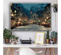 Diamond Art Street Diamond Painting Landscape Dimond Art Painting for Adults Kids ,5D Full Round Drill Canvas with Accessories,Crystal Art Mosaic Kit for Home Decor,Gifts for Women 12x16inch 0M-1328