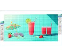 Diamond Art Summer Diamond Painting Strawberry Crystal Art Kits for Adults, 5D DIY Cross Stitch Canvas Embroidery with Full Accessories Mosaic Crafts Pictures, Home Wall Decor Gifts 40x80cm G1-983