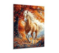 Diamond Art Sunflower Horse, Diamond Painting Kits Adults Kids, 5D DIY Crystal Embroidery Cross Stitch Painting, Diamonds Mosaic Art Crafts, Hobbies for Adults Women, Room Decor 24x36inch s0yh-166