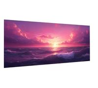 Diamond Art Sunlight Diamond Painting Waves Dimond Art for Adults Beginners, 5D Embroidery Cross Stitch Canvas Painting for Kid, Mosaic Making Gem Arts for Home Decor, Gifts for Women 55x110cm FD-6485