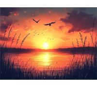 Diamond Art Sunset Animal Diamond art Accessories for Adults Kids 5D DIY Full Drill With Diamonds Kits Gem art Crafts for Adults Embroidery Cross Stitch Easy Kits for Home Decor Gifts 36x48in a-250