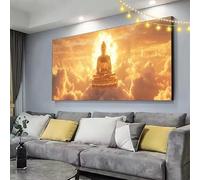 Diamond Art Sunset Diamond Painting Buddha,Full Drill Crystal Art Embroidery Pictures for Kids/Beginners Paint by Numbers Puzzle Mosaic kits for Adults,Home Room Wall Decor Gifts Women 32x12in C539