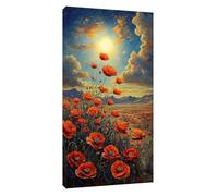 Diamond Art Sunset Diamond Painting Kits for Adults, DIY Full Drill Poppy Dimond Painting for Kids, 5D Embroidery Cross Stitch Rhinestone Crystal Gem Art Pictures, Home Wall Decor 32x16inch t-5714