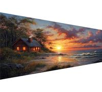 Diamond Art Sunset Dimond Art For Adults Cabin Diamond Painting,5D Large Mosaic Crafts For Adults,Diy Full Drill Rhinestone Cross Stitch Painting Crafts Pictures Kits For Home Decor 80x160cm Q1-818