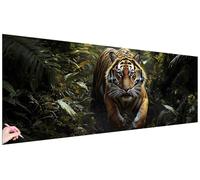 Diamond Art Tiger 150x50cm Large Diamond Painting Animals 5D Crystal Art Kits Crafts for Adults Beginners DIY Full Drill Dimond Painting Picture Gem Embroidery Kit for Rome Decor Gifts for Women S-06