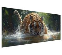 Diamond Art Tiger, 200x80cm Large Diamond Painting Kit, 5D DIY Cute Dimond Painting Kits for Adults, Rhinestones Dimond Art Supplies for Adults, Crystal Arts Kits for Room Christmas Decor Gifts H-62