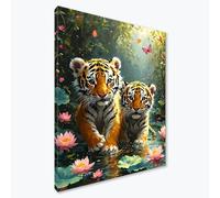 Diamond Art Tiger Diamond Painting Kits for Adults, Animal Dimond Art for Adults Beginners, DIY Square Rhinestone Embroidery Cross Stitch Crystal Canvas Painting, Home Wall Decor 20x28 inch F0-140