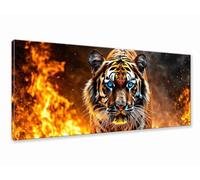 Diamond Art Tiger Large 5D Diamond Painting Animal, Crystal Art Kits Adults DIY Round Full Drill Gem Painting, Rhinestone Embroidery Cross Stitch Mosaic Pictures for Room Decor Gifts 75x30 cm M-1