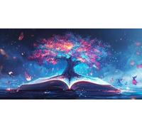 Diamond Art Tree， Fantastic Diamond Painting Kit Adults， DIY Full Drill Crystal Art Mosaic Craft Set， 5D Gem Cross Embroidery Art Accessory Adult Beginners， Home Wall Decoration 40x20cm T-z886