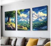 Diamond Art Tree Mountain Range(2) Diamond Painting Kit 3 Pack, Large Cross Stitch Kits for Adults, DIY Embroidery Crystal Art Painting by Numbers, Home Decoration, Gifts for Women 8x12in t9n-158