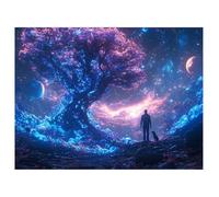 Diamond Art Tree Of Life, 5D Diamond Painting Kits for Adults, Moon Crystal Embroidery Cross Stitch Kits Full Round Drill 8x12 in/20x30cm, DIY Gem Painting Handicraft for Home Decoration Gift, z@1908