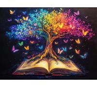 Diamond Art Tree of Life, Butterfly Diamond Painting Kits Adults, 5D Round Full Drill Painting by Numbers for Adults, DIY Crystal Art Crafts Pictures Embroidery Kit for Home Decor 70X90cm -hcw2509T2