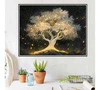 Diamond Art Tree of Life Diamond Painting Simple, 5D DIY Crystal Art Kits for Adults, Embroidery Cross Stitch Canvas Pictures Painting by Numbers Kit for Kids, Decor Gifts for Women 50x70cm W6-200