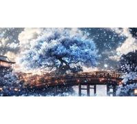 Diamond Art Tree， White Diamond Painting Kit Adults， DIY Full Drill Crystal Art Mosaic Craft Set， 5D Gem Cross Embroidery Art Accessory Adult Beginners， Home Furnishing Wall Decoration 40x20cm T-z861
