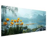 Diamond Art Tulip, 130x50cm Large Diamond Painting Kit, 5D DIY Landscape Dimond Painting Kits for Adults, Rhinestones Dimond Art Supplies for Adults, Crystal Arts Kits for Room Christmas Decor F-76