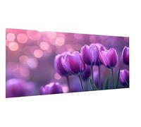 Diamond Art Tulip Diamond Painting Purple Dimond Art for Adults Beginners, DIY Embroidery Cross Stitch Canvas Painting for Kid, Mosaic Making Gem Arts for Home Decor, Gifts for Women 50x100cm FD-7904