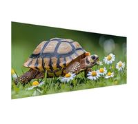Diamond Art Turtle Large 5D Diamond Painting Kit Flower, Crystal Art Kits Adults DIY Square Full Drill Gem Painting, Rhinestone Embroidery Cross Stitch Pictures for Room Decor Gifts 150x60 cm Z0-961