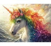Diamond Art Unicorn, Dream Diamond Painting Kits Adults, 5D Round Full Drill Painting by Numbers for Adults, DIY Crystal Art Crafts Pictures Embroidery Kit for Home Decor, Gifts 39x51 inch -hcw2509L9