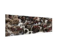 Diamond Art Waterfall Diamond Painting Kit, 95c32inch Large Dimond Art Rose Gem Arts Mosaic Kits, DIY Full Drill Embroidery Cross Stitch Canvas Paintings with Accessories, Home Wall Decor 2Y-792