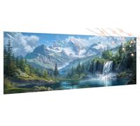 Diamond Art Waterfall Diamond Painting Kits for Adults, Kids, Beginners, Craft Gifts for Women, DIY Rhinestone Gem Art Kit, Crystal Cross Stitch Crafts, Large Paintings for Landscape 20x43Inch T838