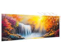 Diamond Art Waterfall Diamond Painting Kits for Adults, Kids, Beginners, Craft Gifts for Women, DIY Rhinestone Gem Art Accessories Crystal Cross Stitch Crafts Large Paintings for Sunset 29x62Inch T848