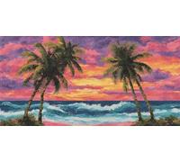 Diamond Art Wave Diamond Painting Kits for Adults Large Coconut Trees, Full Drill Craft Gifts Women, Cross Embroidery Pictures, Gem Crystal Canvas Art Kits for Beginner Home Wall Decor 80x40cm 0O-183