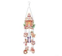 Diamond Art Wind Chime DIY Kit with Complete Set of Hooks and Tubes, Creates Beautiful Light Reflection and Pleasant Sound for Home Decoration (B)