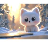 Diamond Art Winter, Animal Diamond Painting Kits Adults Beginners, Full Drill Crystal Art Embroidery Mosaic Kit, Hobbies for Adults Women, Gifts for Halloween Christmas, Home Wall Decor 45x60cm Q-43