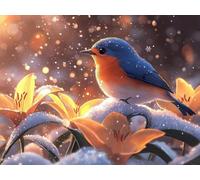 Diamond Art Winter, Bird Diamond Painting Kits Adults Beginners, Full Drill Crystal Art Embroidery Mosaic Kit, Hobbies for Adults Women, Gifts for Halloween Christmas, Home Wall Decor 60x80cm Q-49