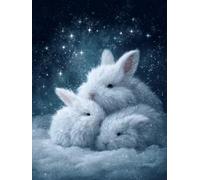 Diamond Art Winter Diamond Painting 100x135cm Rabbit Square Full Drill Crystal Art Kits 5D DIY Canvas Sequin Arts and Crafts for Adults Accessories Paint by Numbers for Wall Decor Gifts for Women S-29