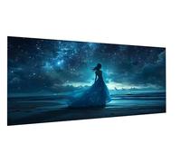 Diamond Art Woman Diamond Painting Starry Sky Dimond Art for Adults Beginners, DIY Embroidery Cross Stitch Canvas Painting for Kid, Mosaic Making Gem Arts for Living Room Wall Decor 100x200cm FD-8910