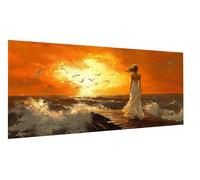 Diamond Art Woman Diamond Painting Waves Dimond Art for Adults Beginners, DIY Embroidery Cross Stitch Canvas Painting for Kid, Mosaic Making Gem Arts for Home Decor, Gifts for Women 100x200cm FD-5450