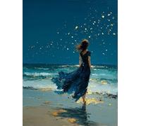 Diamond Art Woman, DIY Diamond Painting Beach, Square Dimond Crystal Art Kits for Adults, Beginner 5D Full Drill Paintings Kits, Crafts for Adults for Room Decor Gifts for Women 12x16inch - FZ250925F