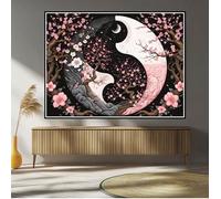 Diamond Art Yin And Yang Diamond Painting Tree Crystal Art Kits for Adults and Kids, 5D DIY Cross Stitch with Full Accessories Mosaic Crafts Pictures for Home Room Decor, Gifts for Women 40x50cm B-242
