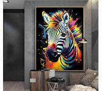 Diamond Art Zebra Art Diamond Painting Kit, Full Diamond Art Accessories, DIY Crystal Art Kits for Adults, 5D Dimond Art Rhinestone Cross Stitch Embroidery Gem Art, Wall Art Home Decor 12x16 Inch y472
