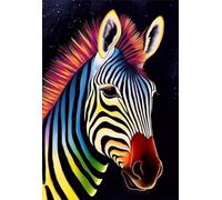 Diamond Art, Zebra Diamond Painting Kits for Adults Kids DIY Full Square Drill Painting by Numbers Embroidery Gem Crystal Art Crafts for Room Decor Gifts 60x90cm/24x36in H-304