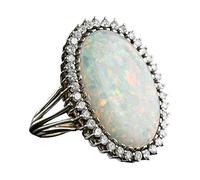 Diamond Artificial Stone Square Oval Open Work Ring Women's Jewellery Coloured Rings, 7, Copper, No Gemstone