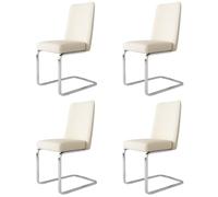 Diamond-Back Design Dining Chair Set, Metal Support Legs, Upholstered Seats, 150 kg Capacity, Stylish for Living Room, Dining Room, Kitchen, Office - 2 Pieces, Beige & Silver