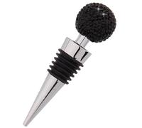Diamond Ball Wine Bottle Stopper Zinc Alloy Cone Plug | Reusable Black Bar Accessory, for Dinner Tables, Restaurants and Olive Oil Bottles