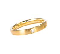 Diamond Band Engagement Ring, Gold Wedding Bands Matte Simple Band with Round Shape Diamond 18K Yellow Gold Size V 1/2