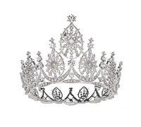 Diamond baroque rhinestone round star crown crystal heart shaped wedding hair accessories queen princess crown bridal