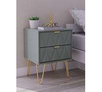 Diamond Bedside Table Not Applicable 2 Drawers 60cm