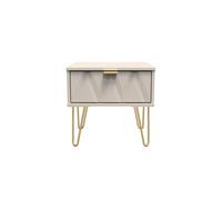 Diamond Bedside Table Off-White 1 Drawer 45cm