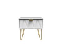 Dallas 1 Drawer Bedside (Ready Assembled) Ready Assembled 2 U White One Size