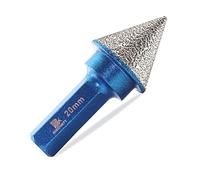 Diamond Beveling Chamfer Bit,BRSCHNITT 20mm Diamond Finger Milling Bits hex shank for enlarging, polishing and bevelling the exsit holes