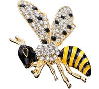 Diamond Brooch Bee Enamel Pin - Cute Animal Insect Badge Fashion Cartoon Lapel Pins for Backpack Clothes Bag Brooches Decoration Jewelry Gift Accessory for Women Kids UC3330