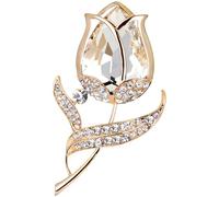 Diamond Brooch Rhinestones Women's Pin - Fashion Alloy Flower Crystal Lapel Pins Dress Accessories Jewelry Boutonniere Clothing Decoration for Wedding Birthday Party UC2523